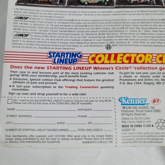 Original NASCAR  Dale Earnhardt Sr. Starting Lineup Series II 1998 Action Figure - Picture 7 of 8